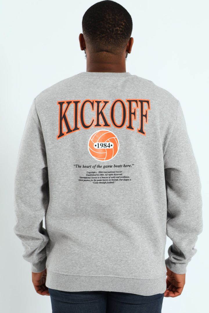 Kick Off Crew Sweater - Grey Melange