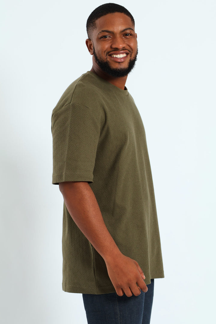Pointelle Textured Tee - Fatigue