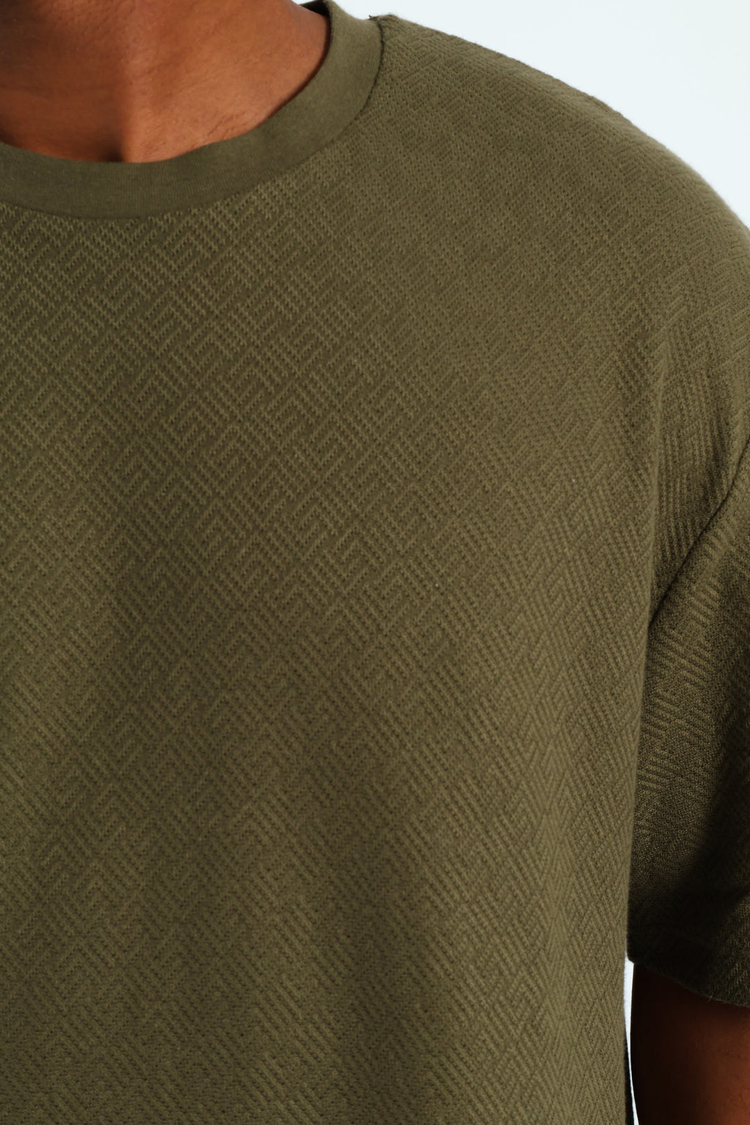 Pointelle Textured Tee - Fatigue