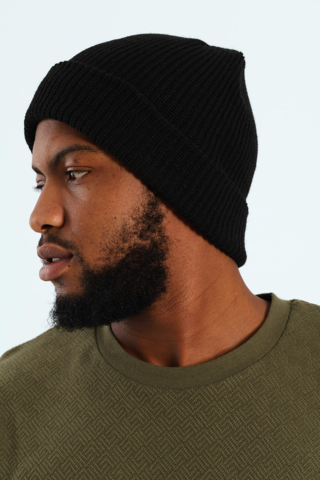Ribbed Beanie - Black