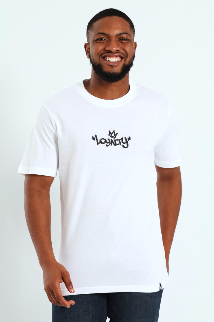 Loyalty Front & Back Print Tee - White