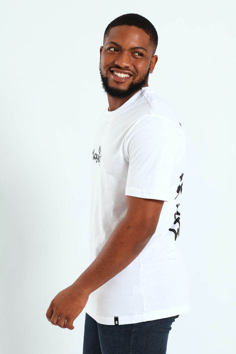 Loyalty Front & Back Print Tee - White