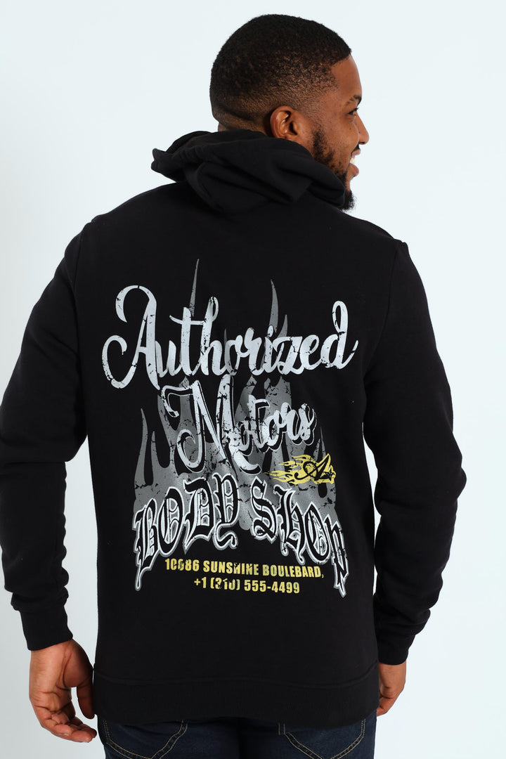 Motor Sport Front & Back Hoody - Black