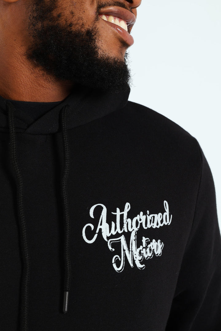 Motor Sport Front & Back Hoody - Black