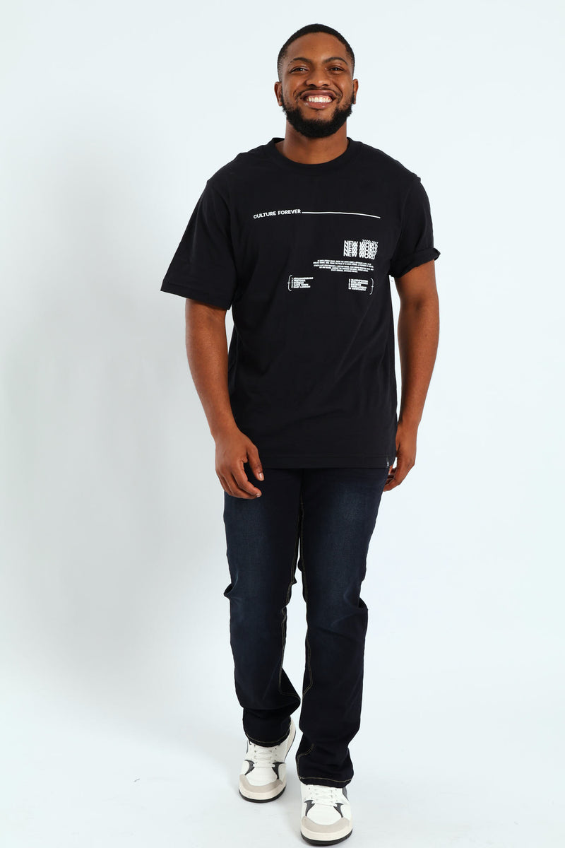 Culture Front & Back Tee - Black