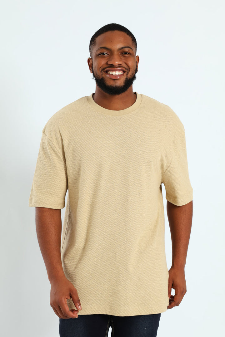 Pointelle Textured Tee - Stone