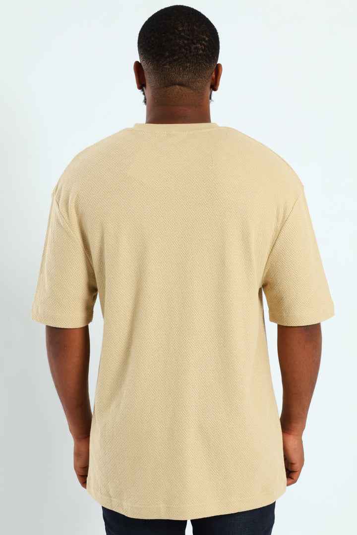 Pointelle Textured Tee - Stone