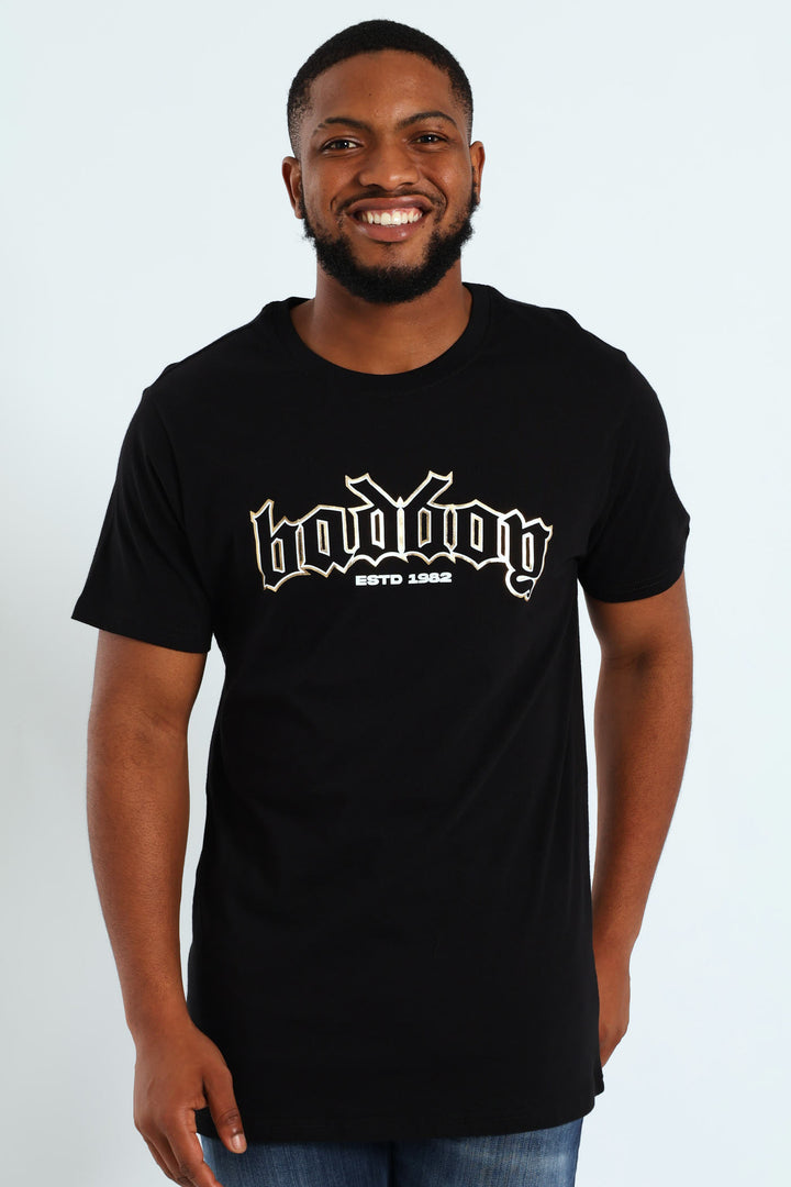 Gothic Text Tee - Black