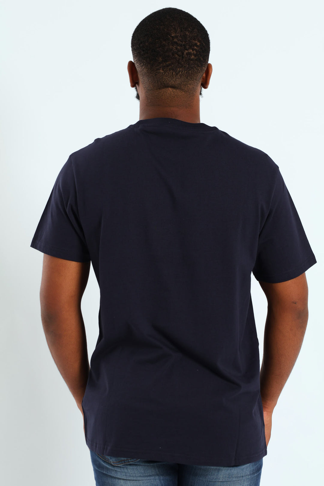 Short Sleeve Embroidered Tee - Navy