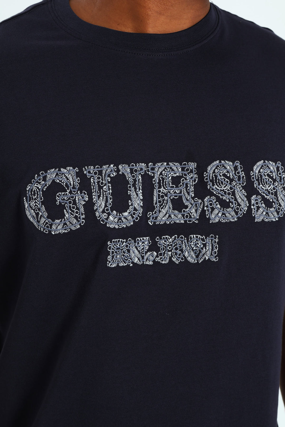 Short Sleeve Embroidered Tee - Navy