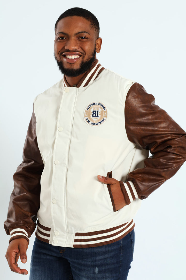 Varsity Bomber Jacket - Vanilla