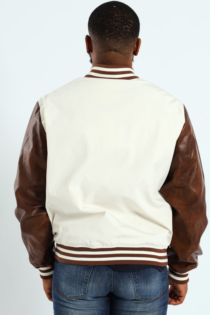 Varsity Bomber Jacket - Vanilla