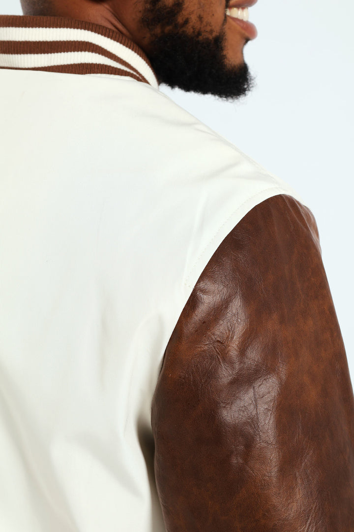 Varsity Bomber Jacket - Vanilla