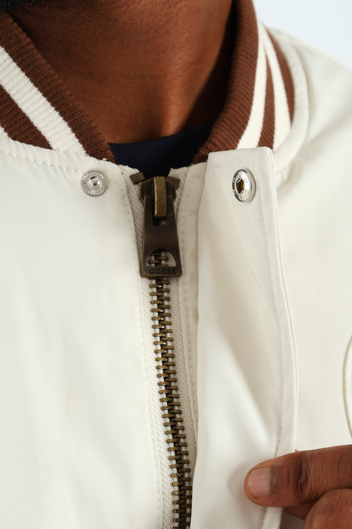 Varsity Bomber Jacket - Vanilla
