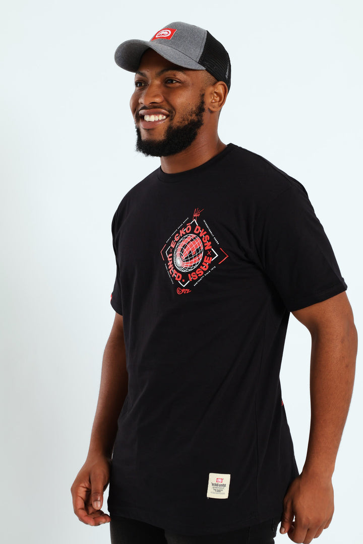 Rhino Globe Tee - Black/Red