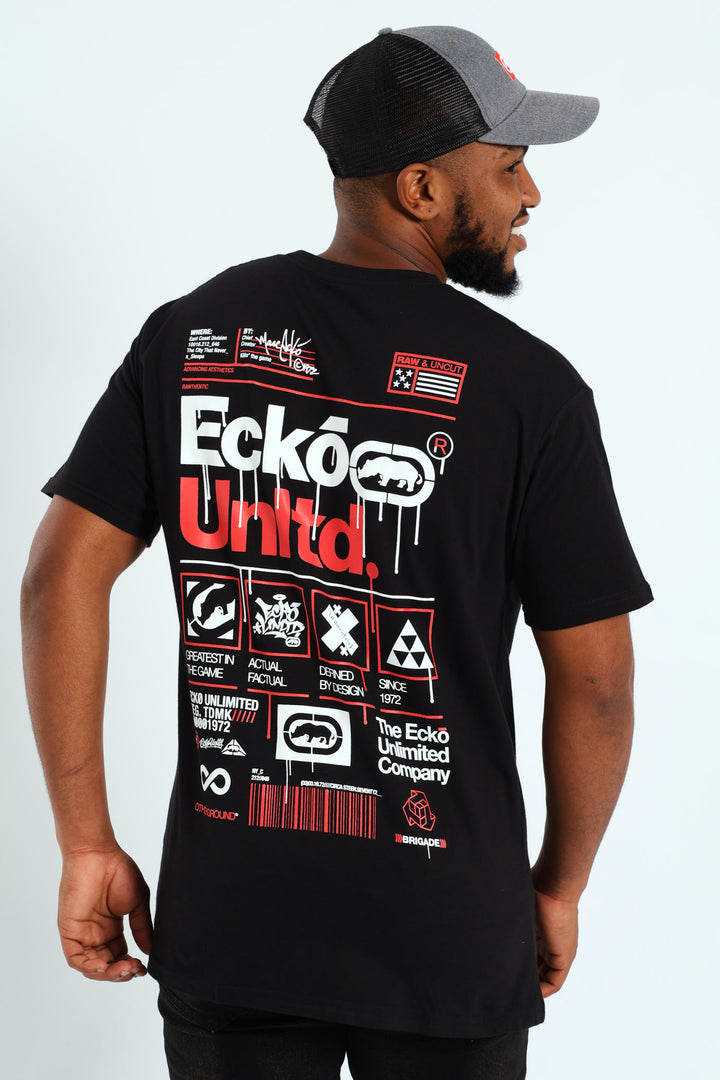 Rhino Globe Tee - Black/Red