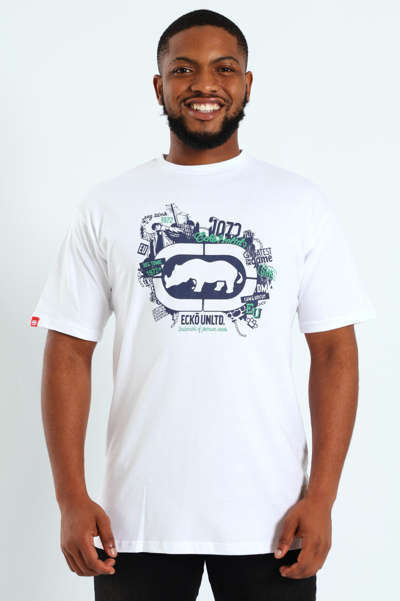 Rhino Multi Pic Tee - White