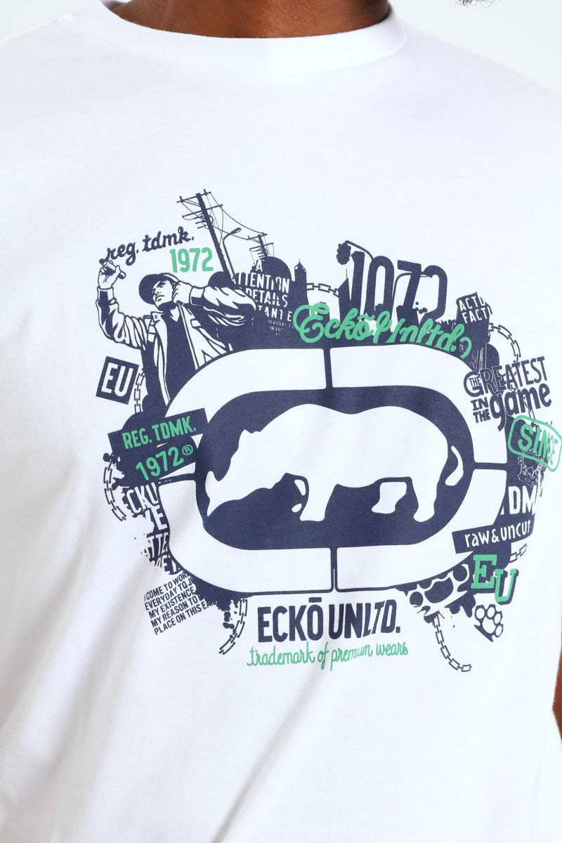 Rhino Multi Pic Tee - White