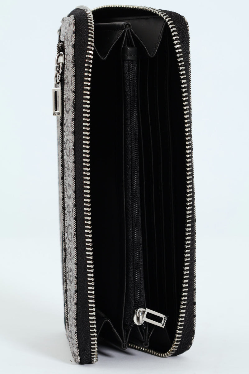Abbas Large Zip Around Purse - Grey