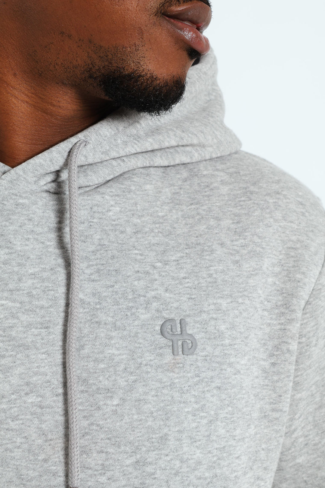 Plain Fleece Pullover Hoodie - Grey Melange