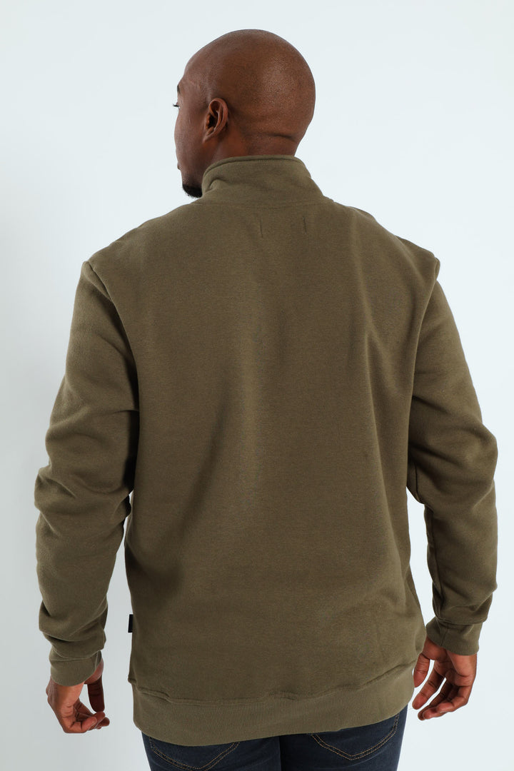 Quarter Zip Fleece Sweat Top - Fatigue