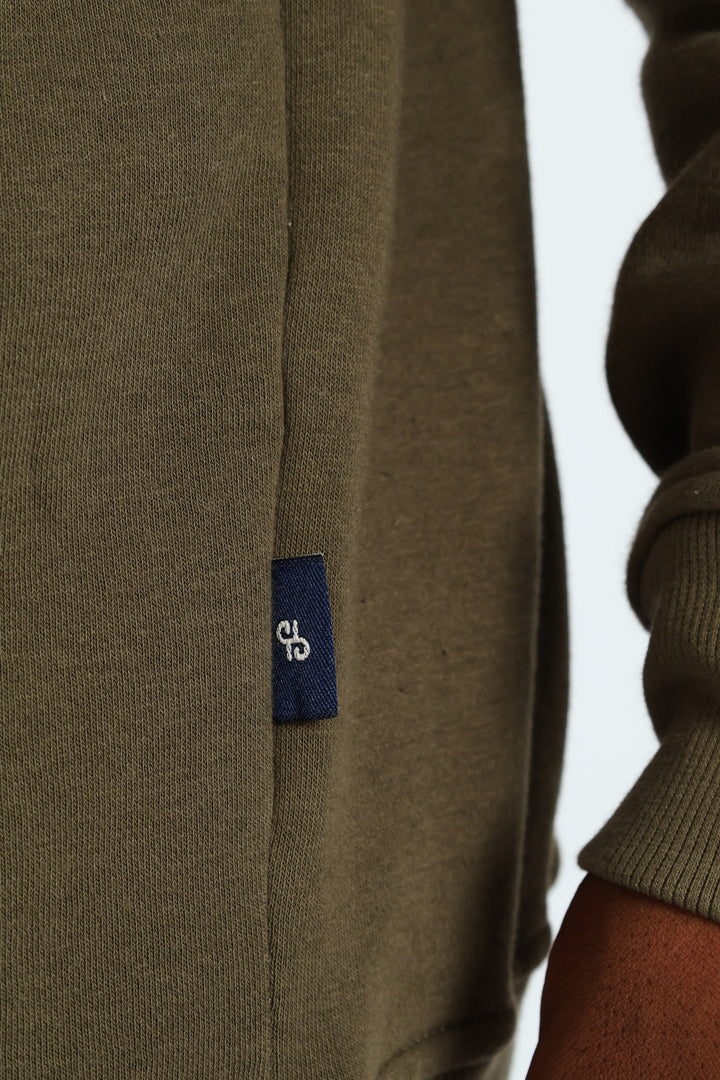 Quarter Zip Fleece Sweat Top - Fatigue