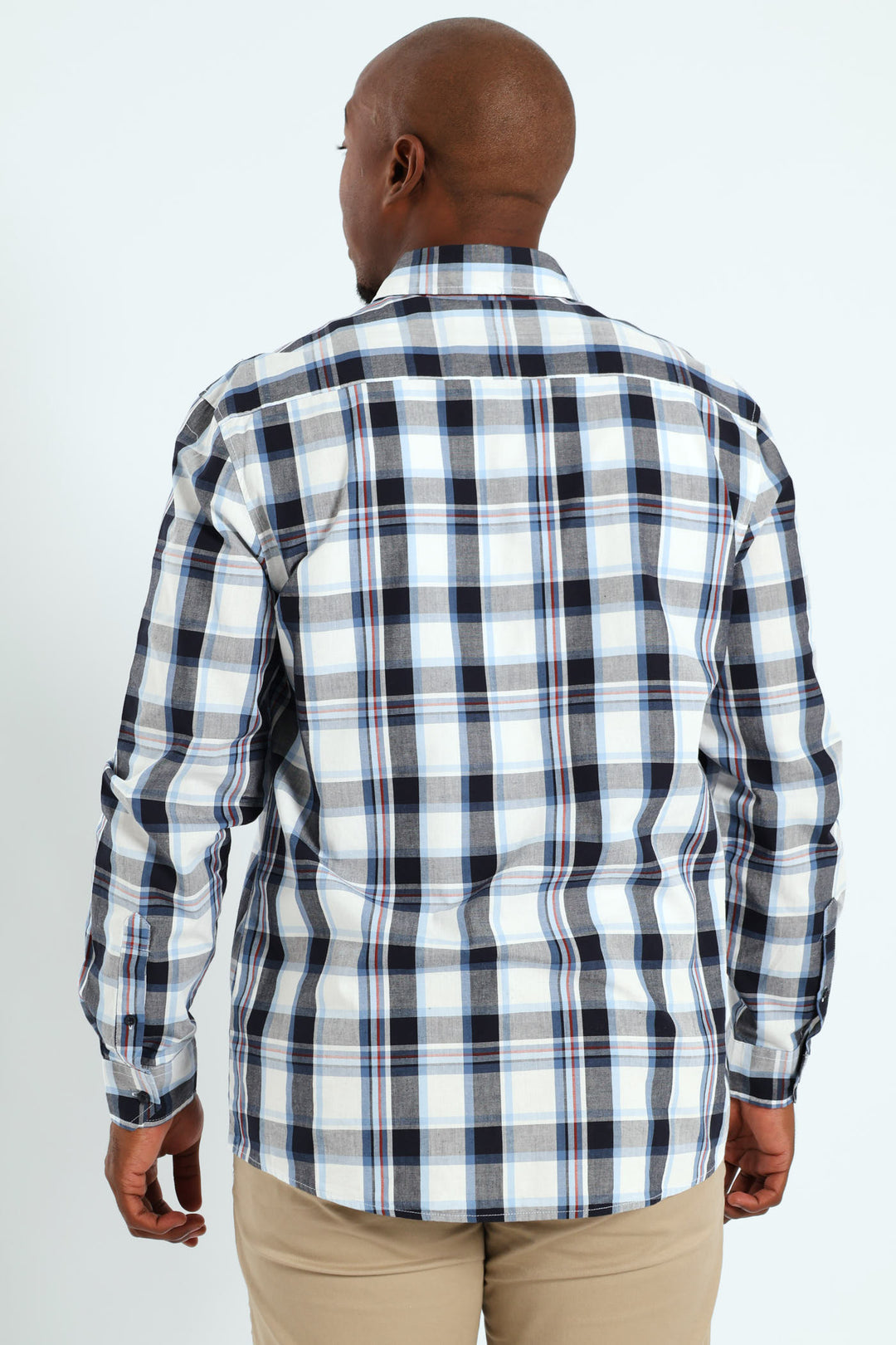 Long Sleeve Check Shirt - White/Navy/Ochre