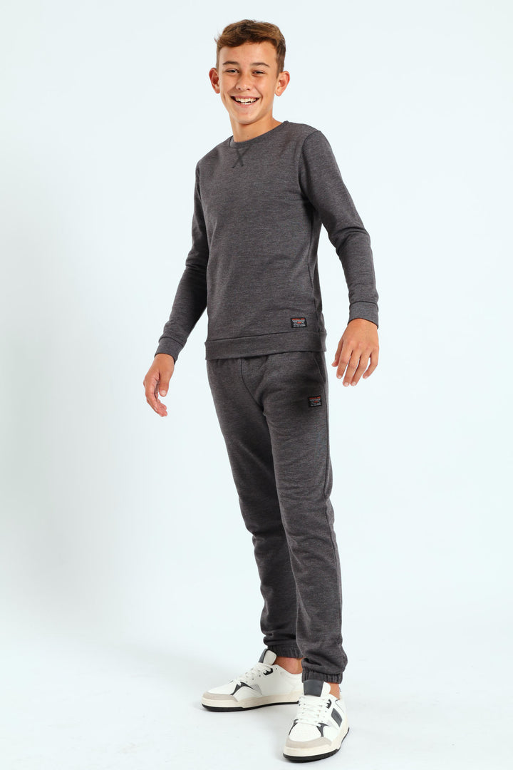 Boys Fleece Jogger - Charcoal Melange