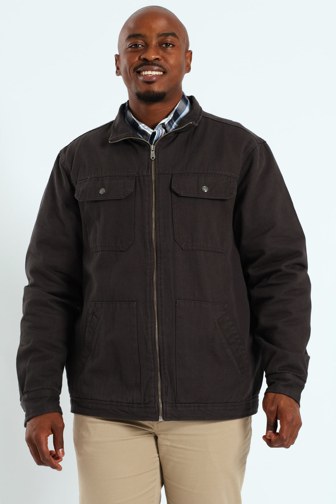 Cotton Trucker Jacket - Charcoal