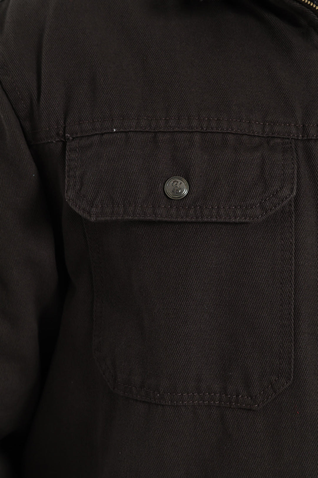 Cotton Trucker Jacket - Charcoal