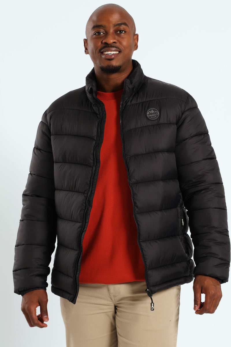 Long Sleeve Puffer Jacket - Black