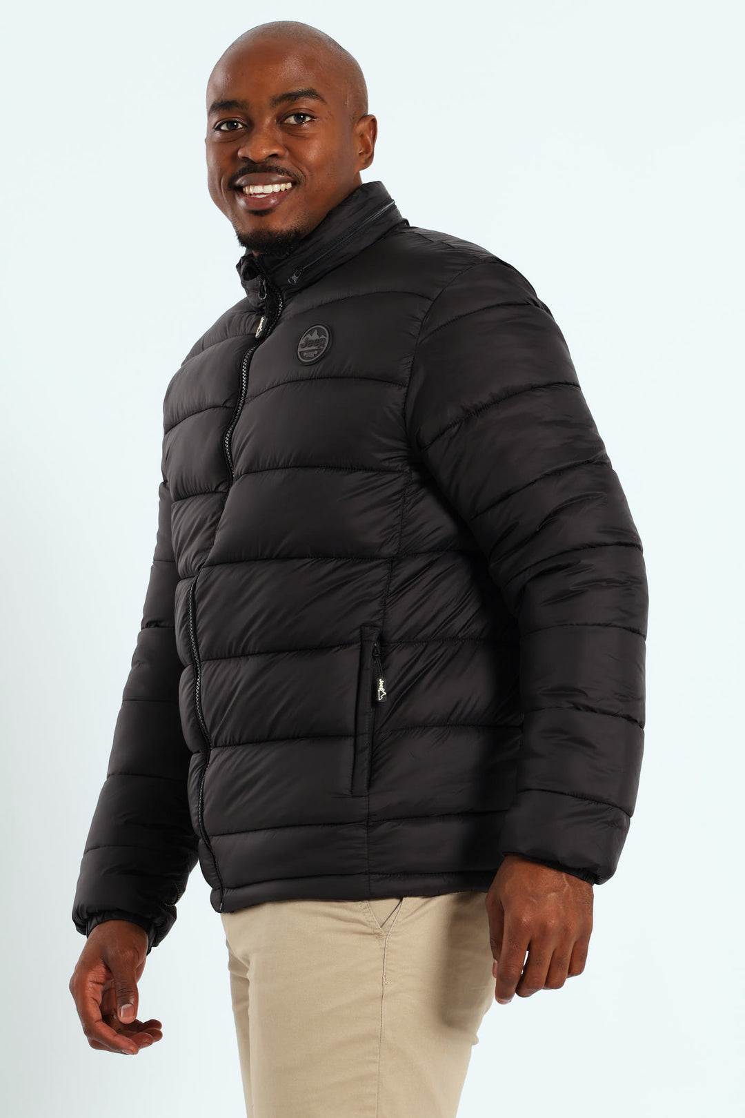 Long Sleeve Puffer Jacket - Black