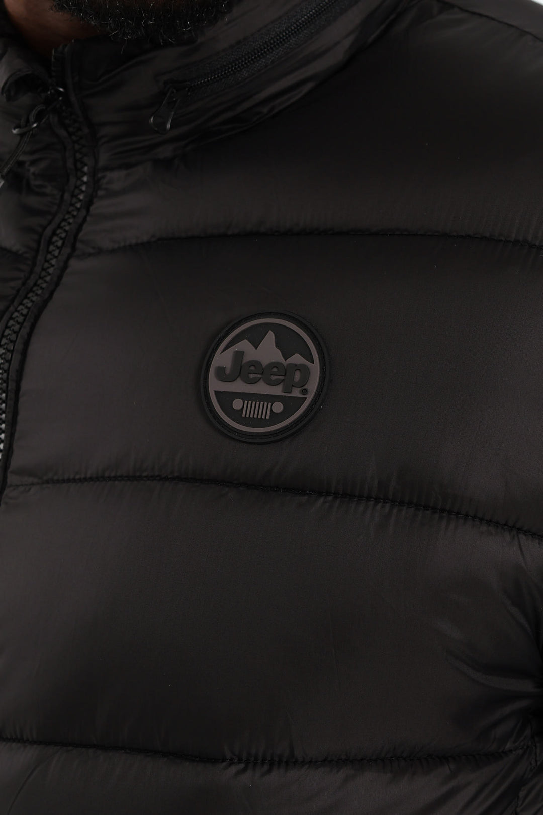 Long Sleeve Puffer Jacket - Black