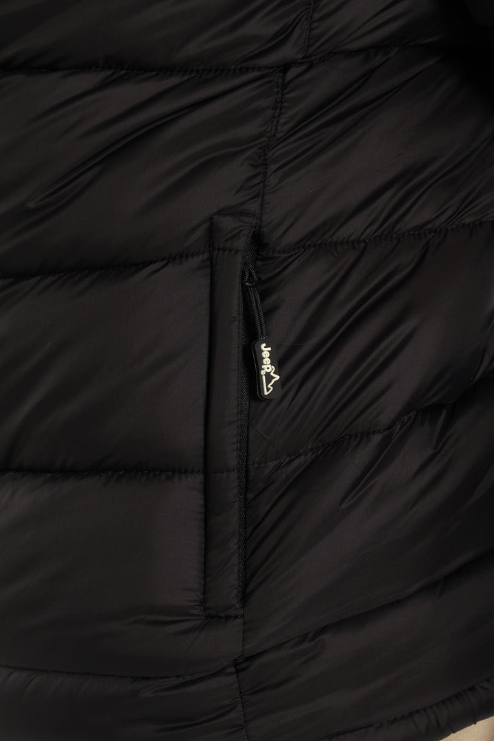 Long Sleeve Puffer Jacket - Black