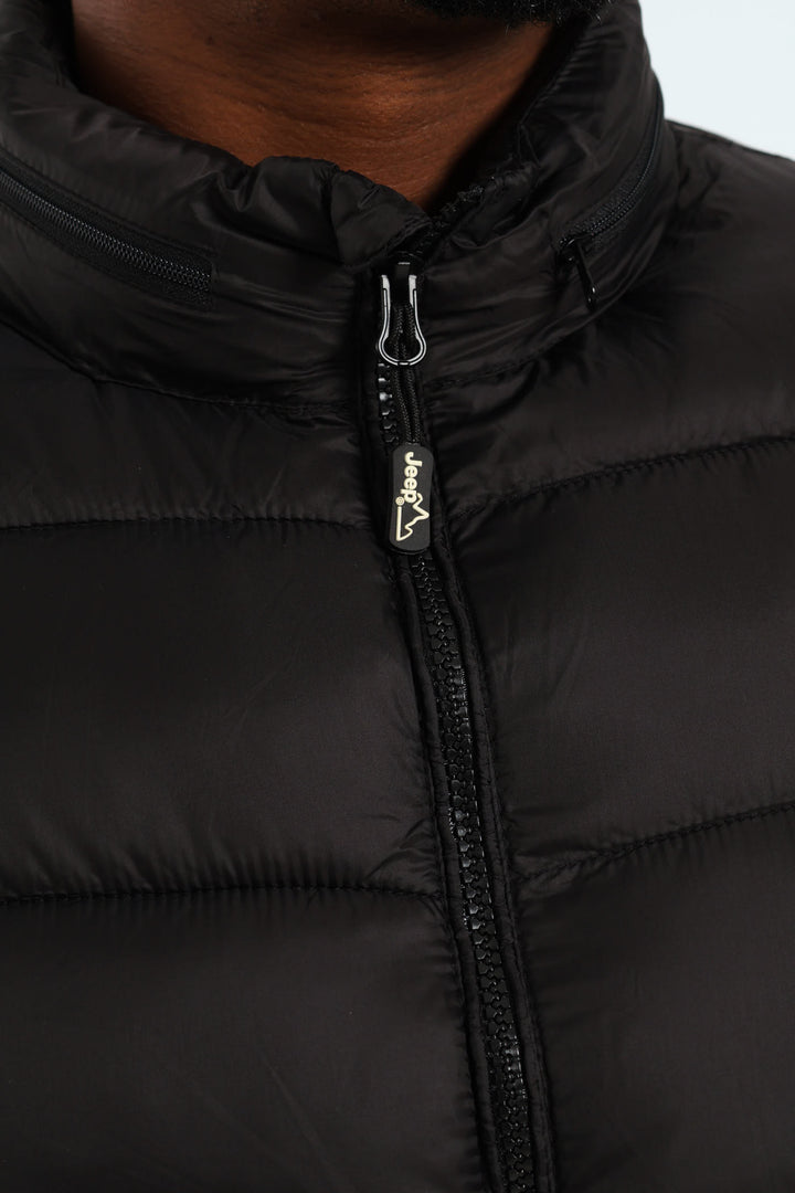 Long Sleeve Puffer Jacket - Black