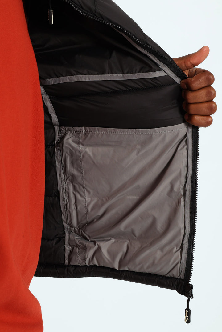 Long Sleeve Puffer Jacket - Black