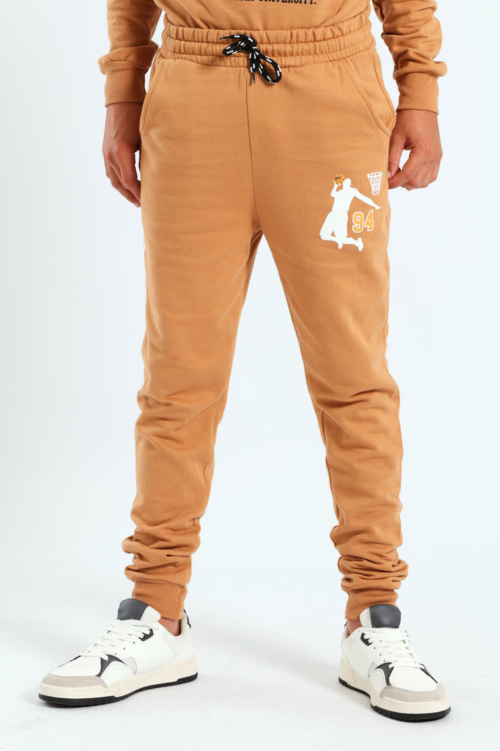 Boys Basketball Jogger - Brown
