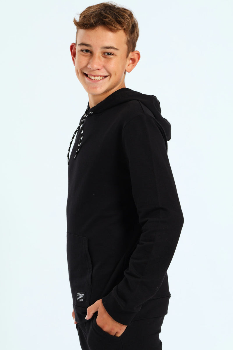 Boys Pocket Fleece Hoody - Black