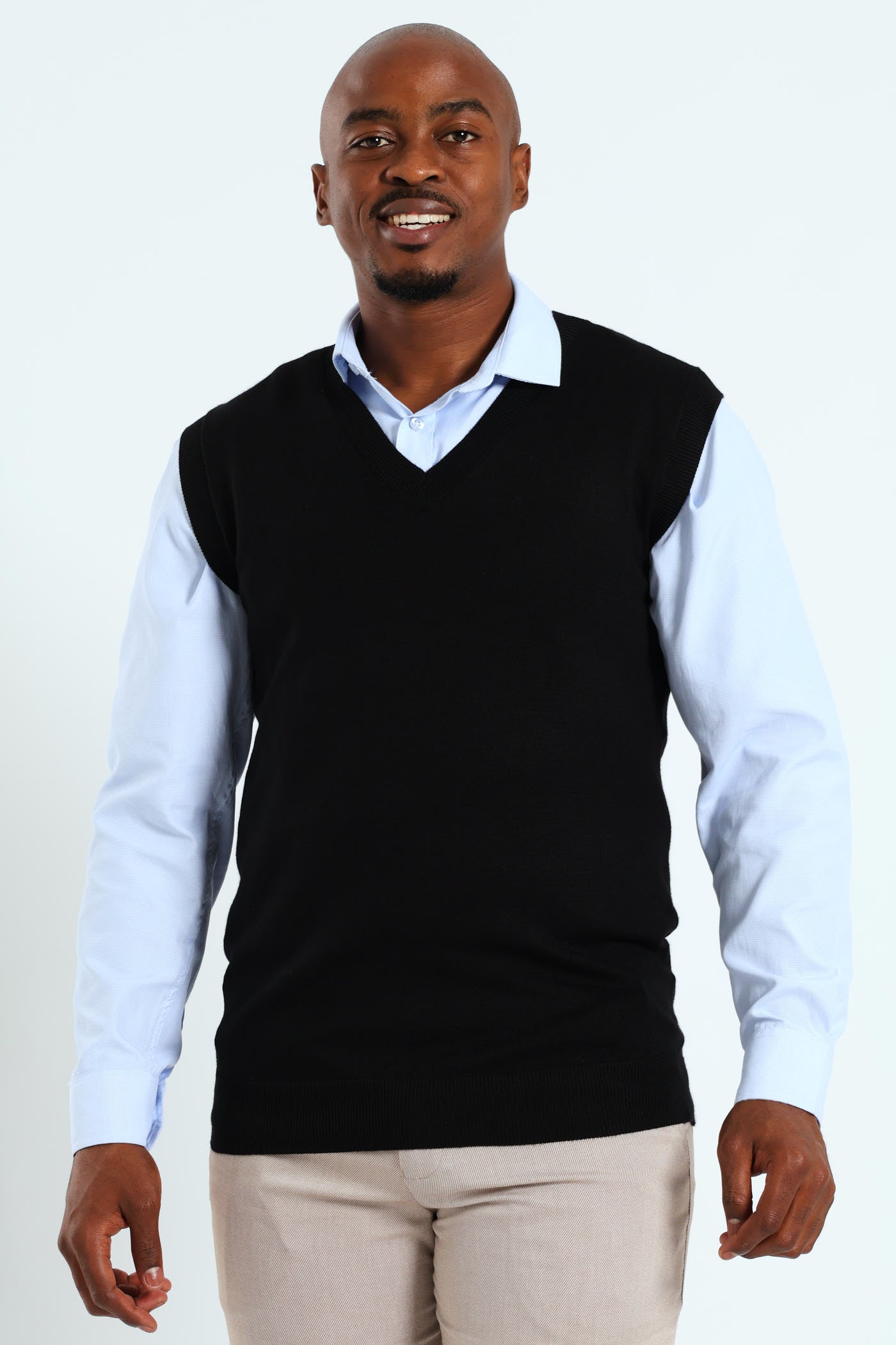 Mens Knit Vest - Black – Edgars