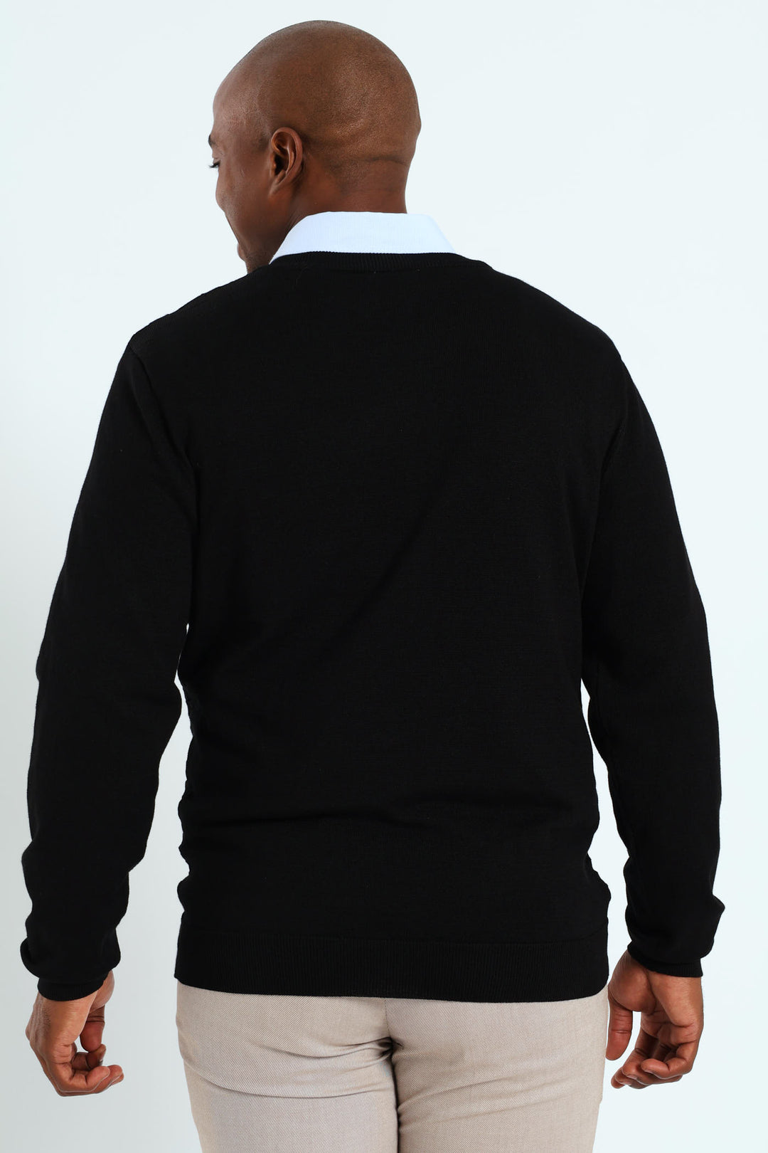 Basket Weave Knit Pullover - Black