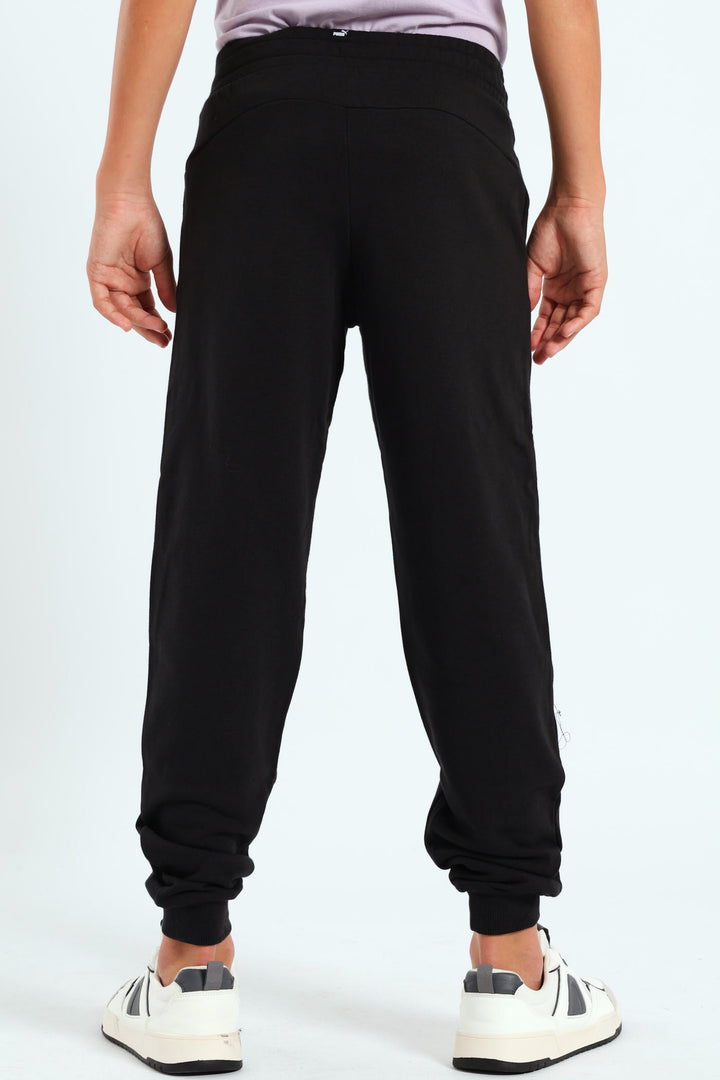 Boys 2 Colour Logo Track Pants - Black