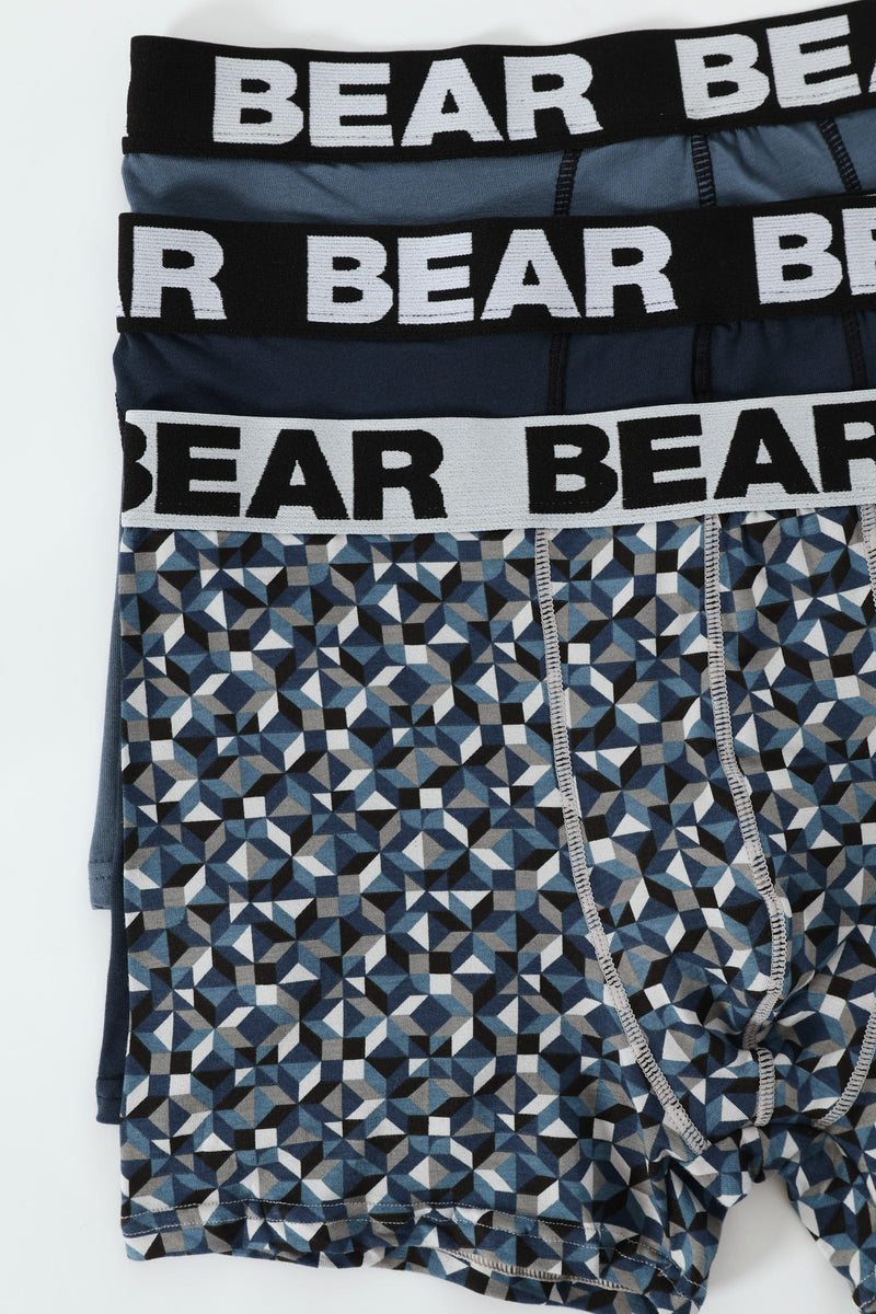 3 Pack Retro Print Bodyshorts - Navy