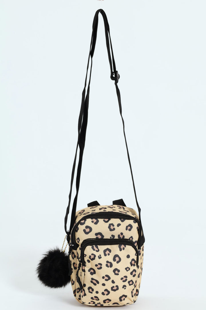 Girls Animal Print Nylon Sling Bag