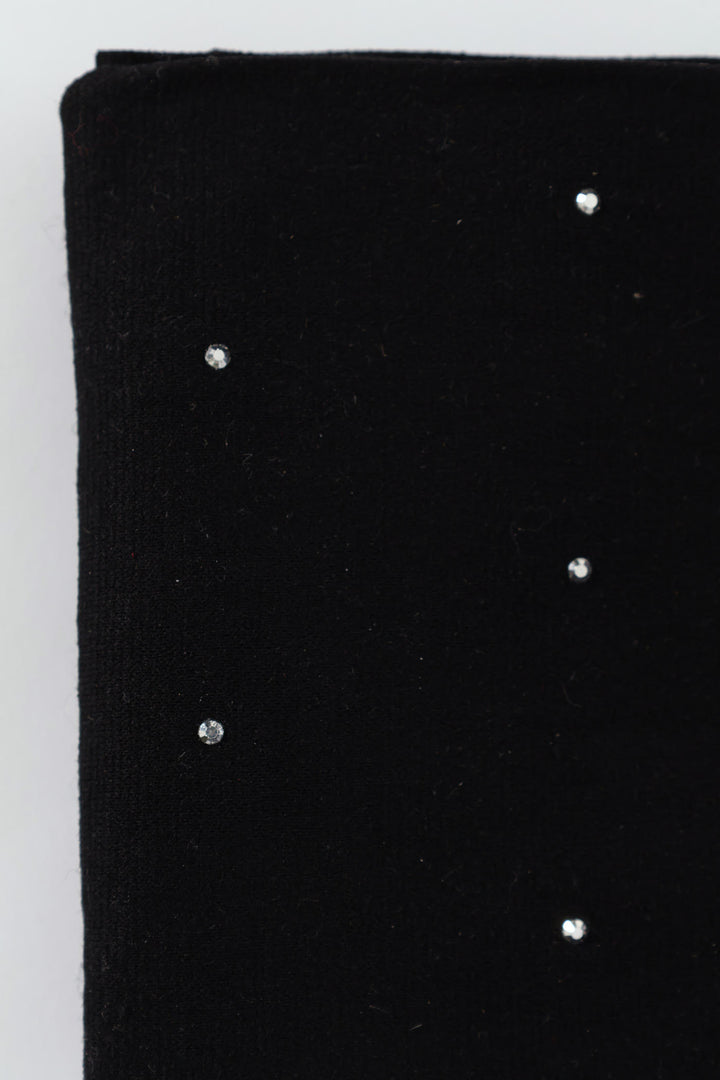 Opaque Diamante Fashion Stocking - Black