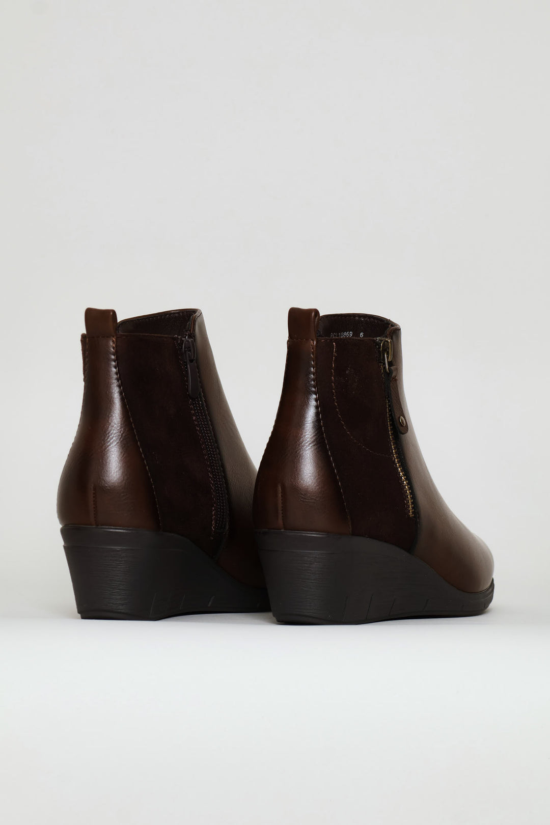 Ankle Wedge Boot - Brown