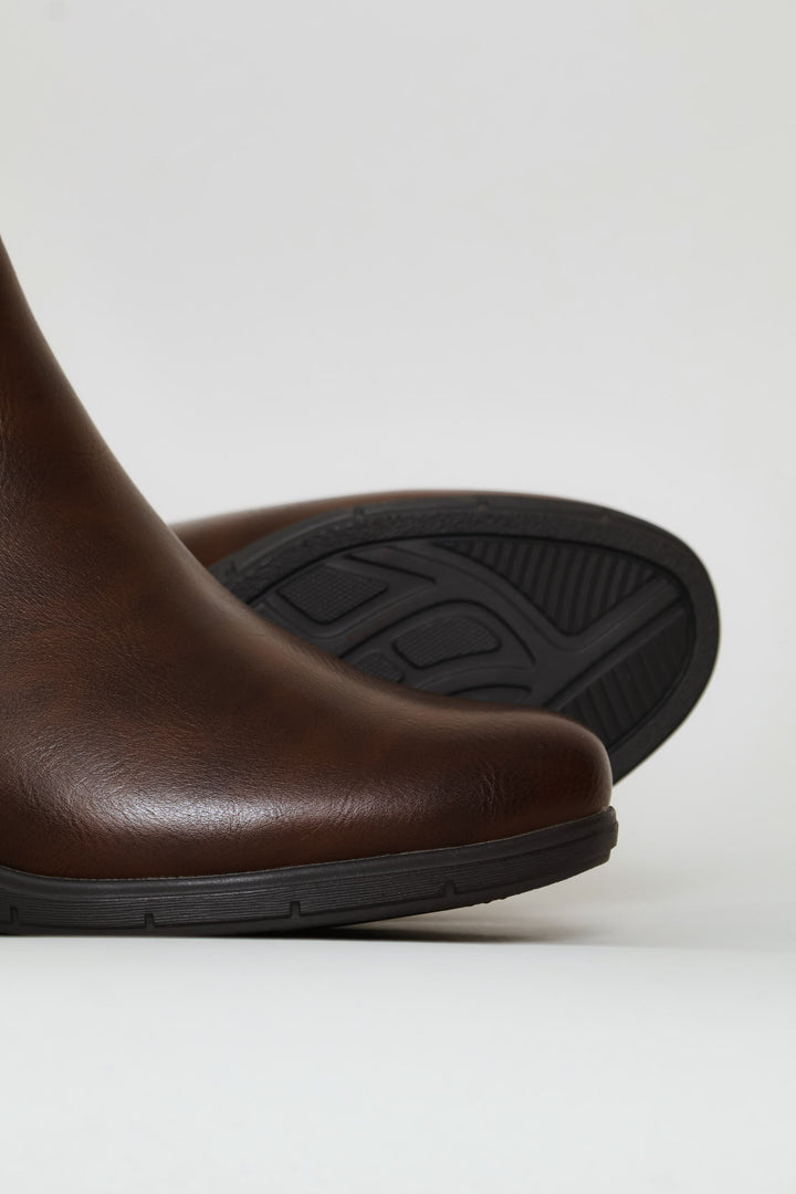 Ankle Wedge Boot - Brown