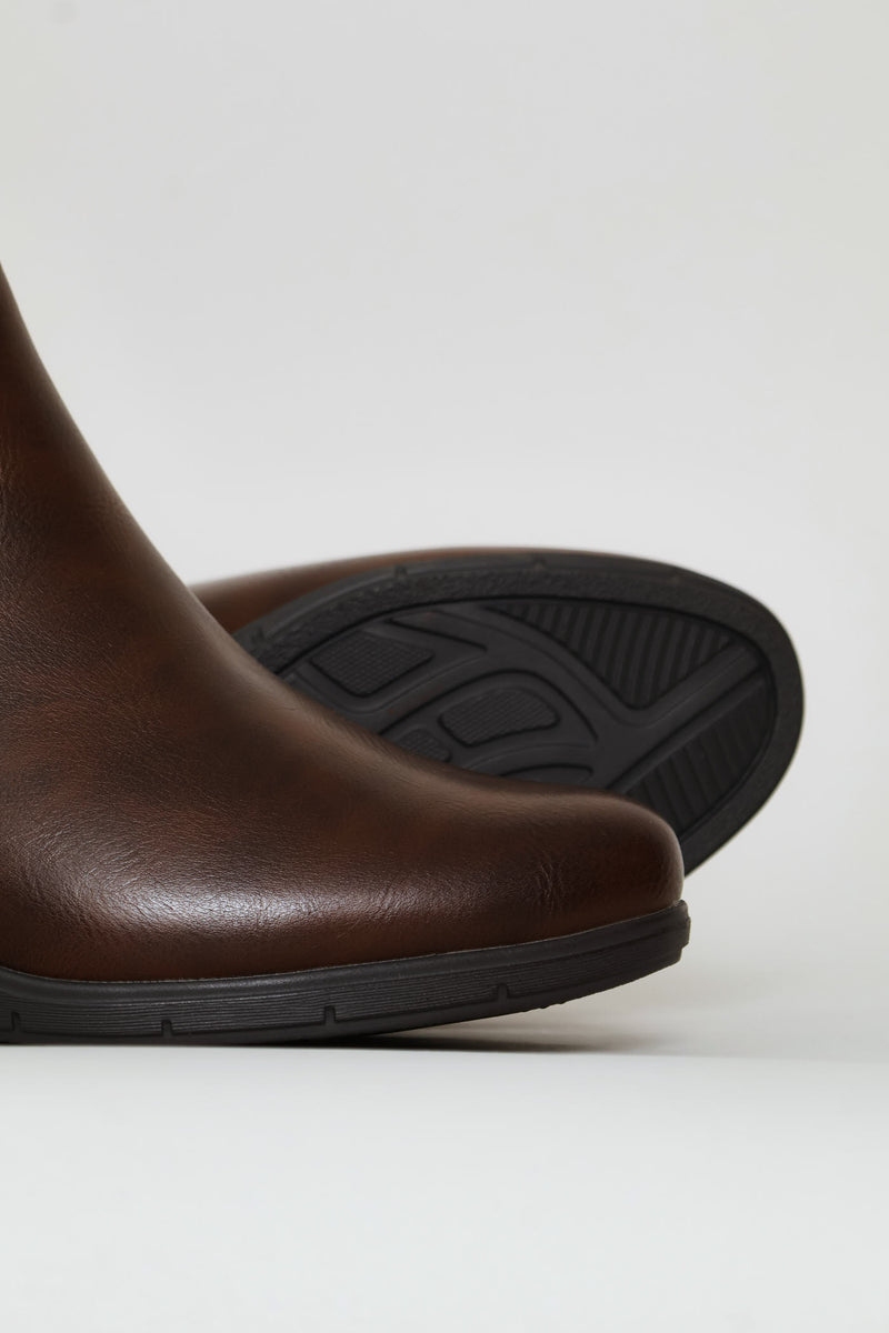 Ankle Wedge Boot - Brown