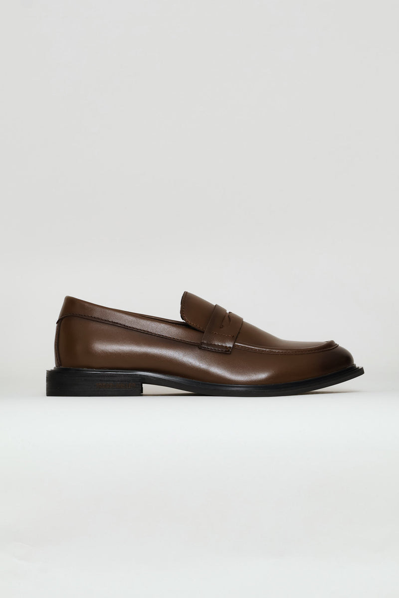 Leather Formal Penny Moccasin - Chocolate