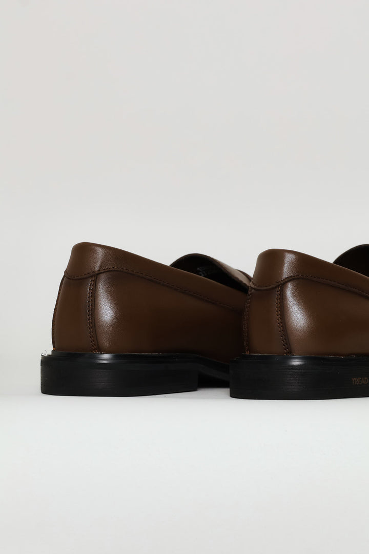Leather Formal Penny Moccasin - Chocolate