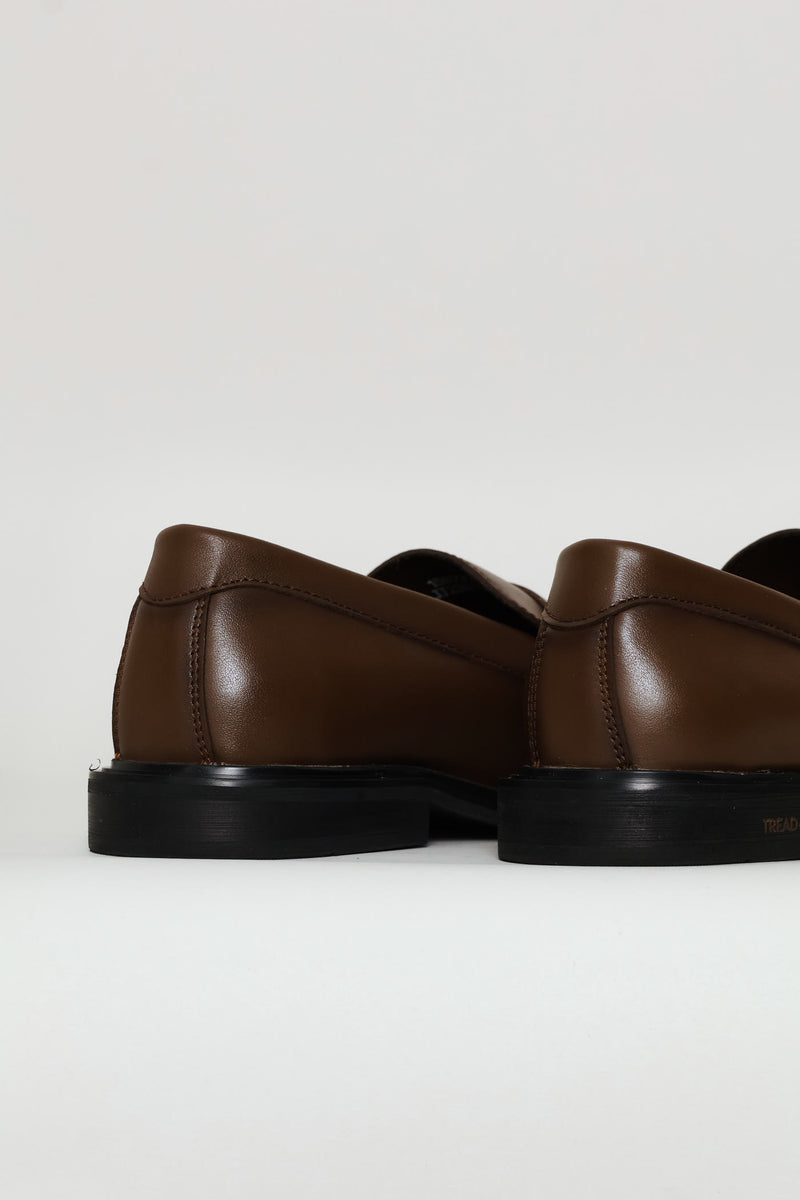 Leather Formal Penny Moccasin - Chocolate